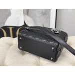 Dior five grid sheepskin black silver buckle 6605
