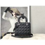 Dior five grid sheepskin black silver buckle 6605