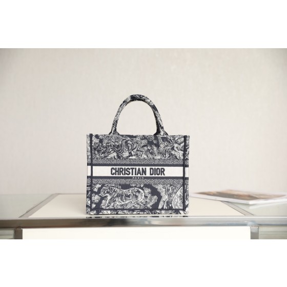 DIOR TOTE blue tiger pattern