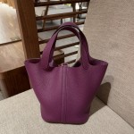 picotin18, P9 sea anemone purple, handmade, French TC leather