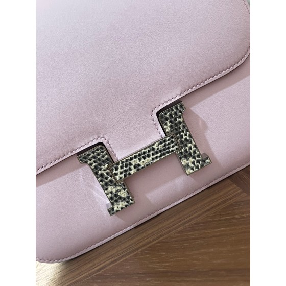 Kangkang 19 3Q powder swift leather lizard buckle