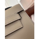 Kelly25 turtledove gray epsom leather gold buckle