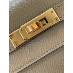 Kelly25 turtledove gray epsom leather gold buckle