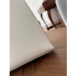 Kelly25 milkshake white dove gray epsom leather silver buckle