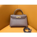 mini Kelly II chocolate goatskin