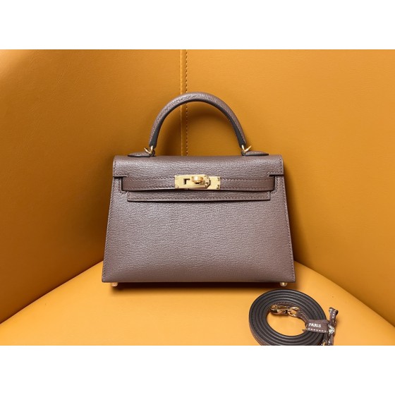 mini Kelly II chocolate goatskin
