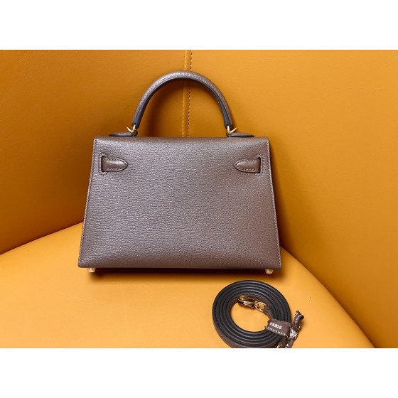 mini Kelly II chocolate goatskin