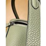mini lindy sage green tc leather silver buckle