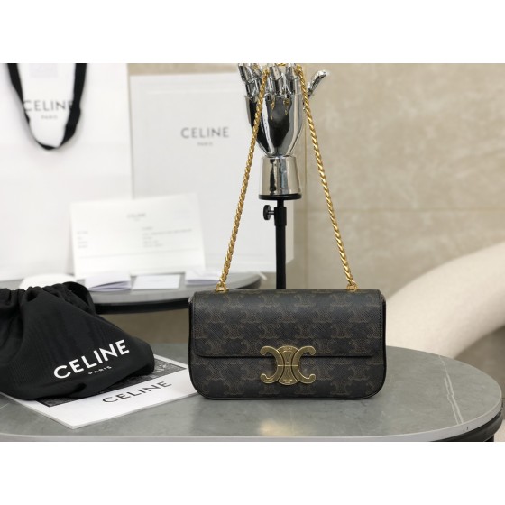 CELINE 𝑻𝒓𝒊𝒐𝒎𝒑𝒉𝒆 Chain Underarm Bag Model: 197993