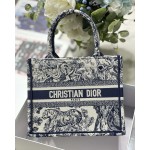 DIOR TOTE blue tiger embroidery