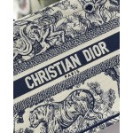 DIOR TOTE blue tiger embroidery