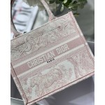 DIOR TOTE Pink tiger embroidery