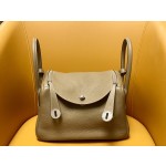 Lindy26 elephant grey tc leather silver buckle
