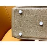 Lindy26 elephant grey tc leather silver buckle