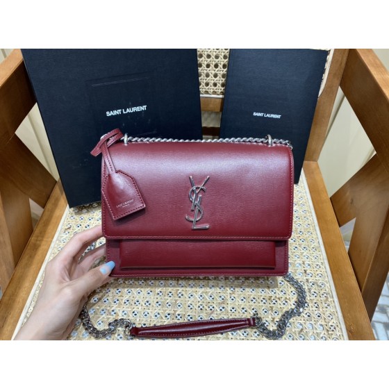 SAINT LAURENT 𝑺𝒖𝒏𝒔𝒆𝒕 𝟮𝟮𝒄𝒎 #442906Original leather