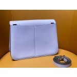 Halzan25 gold buckle candy blue swift leather