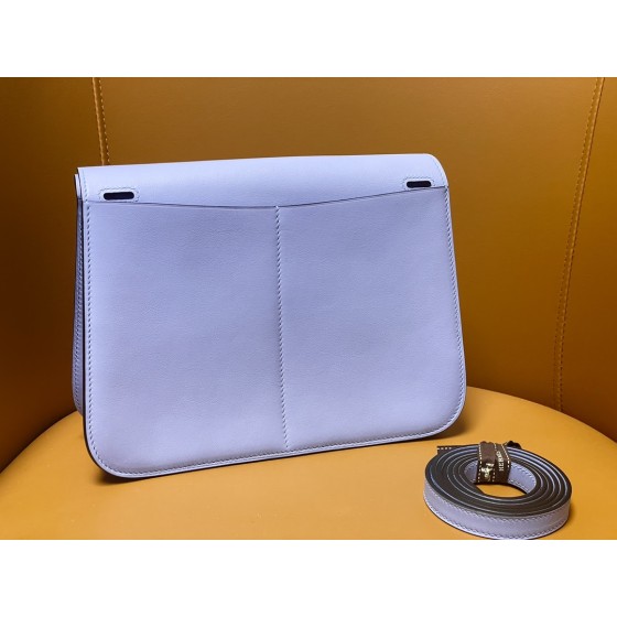 Halzan25 gold buckle candy blue swift leather