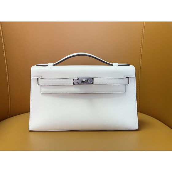 Mini kelly a generation cream white swift silver buckle