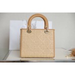 LADY DIOR Raffia Rattan Grid DR-051