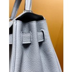 Kelly28 inseam j7 linen blue togo leather silver buckle