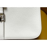 Halzan25 cream white inside spelling sesame color silver buckle TC leather
