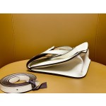 Halzan25 cream white inside spelling sesame color silver buckle TC leather