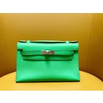 Mini Kelly generation 1K bamboo green swift silver buckle