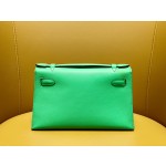 Mini Kelly generation 1K bamboo green swift silver buckle