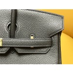 Bk25 black togo leather gold buckle