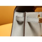 Mini Kelly second generation epsom leather asphalt gray gold buckle
