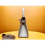 Mini Kelly second generation epsom leather asphalt gray gold buckle
