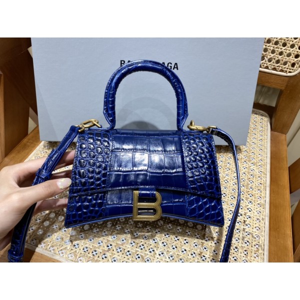 BALENCIAGA 𝐇𝐨𝐮𝐫𝐠𝐥𝐚𝐬𝐬 𝐗𝐒 crocodile-textured cowhide