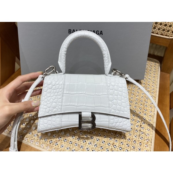 BALENCIAGA 𝐇𝐨𝐮𝐫𝐠𝐥𝐚𝐬𝐬 𝐗𝐒 crocodile-textured cowhide