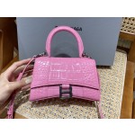 BALENCIAGA 𝐇𝐨𝐮𝐫𝐠𝐥𝐚𝐬𝐬 𝐗𝐒 crocodile-textured cowhide