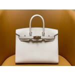 Bk25 epsom Cream White Outer Seam Gold Button