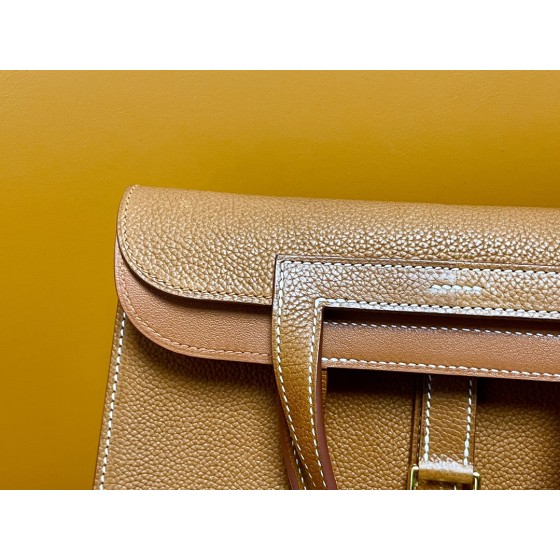 Halzan25 gold buckle golden brown   Saddle Fubo leather