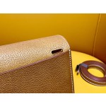 Halzan25 gold buckle golden brown   Saddle Fubo leather