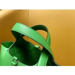 picotin18 bamboo green tc leather silver buckle