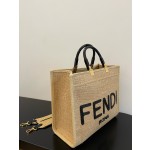 FENDI Sunshine Straw Tote Bag