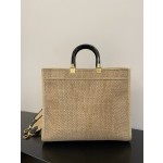 FENDI Sunshine Straw Tote Bag