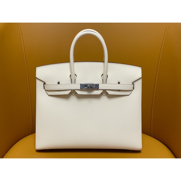 Bk25 epsom Cream White Outer Seam Silver Button