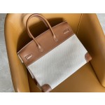 Bk35 saddle leather canvas silver buckle