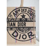 DIOR TOTE beige linen canvas