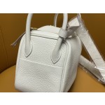 Mini Lindy milkshake white tc leather gold buckle