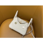 Mini Lindy milkshake white tc leather gold buckle