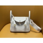 Mini Lindy milkshake white tc leather gold buckle