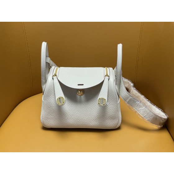 Mini Lindy milkshake white tc leather gold buckle