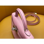 mini kelly second generation milkshake powder 1Q goat leather silver buckle