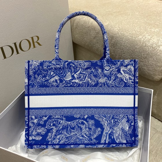 DIOR TOTE Tiger Embroidery Fluorescent Collection