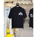 Philippe Plaine Men's Round Neck Short Sleeve T-shirt 3D Adhesive Letter Logo Skull Head